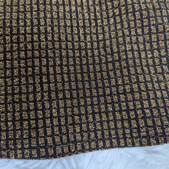 Y2K Vintage Espresso Metallic A Line Skirt Gold and Black Size Small - Picture 5 of 10